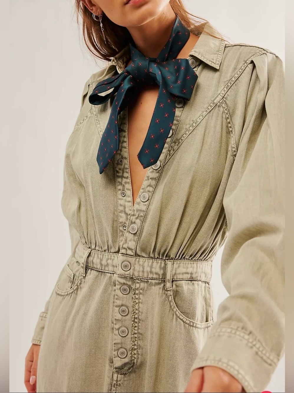 Free People Mad Love Denim Midi
Dress